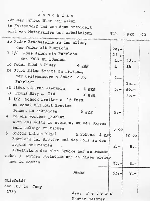 urkunde_uebersetzung_firmengeschichte_bau_peters
